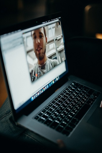 Student on computer screen