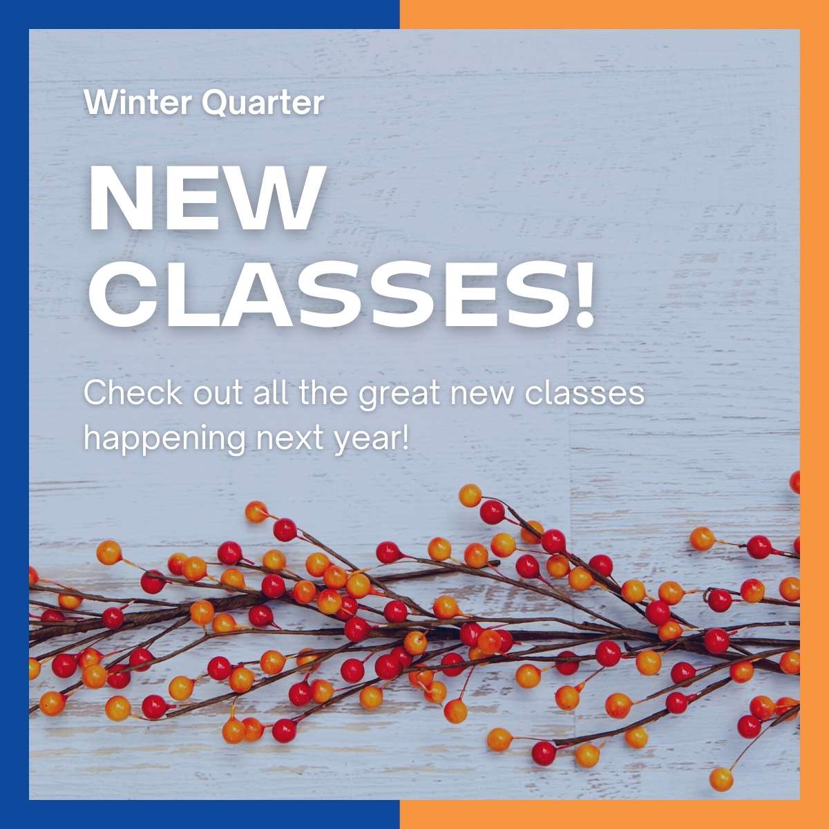 Winter Quarter New Class Offerings