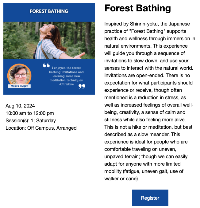 Forest Bathing Class