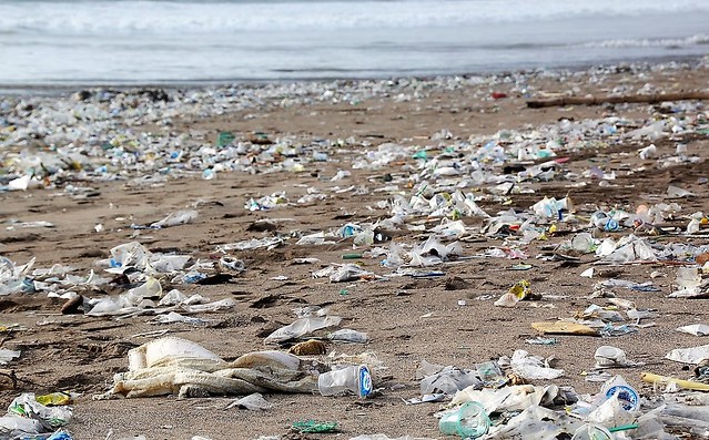 Trash on beach