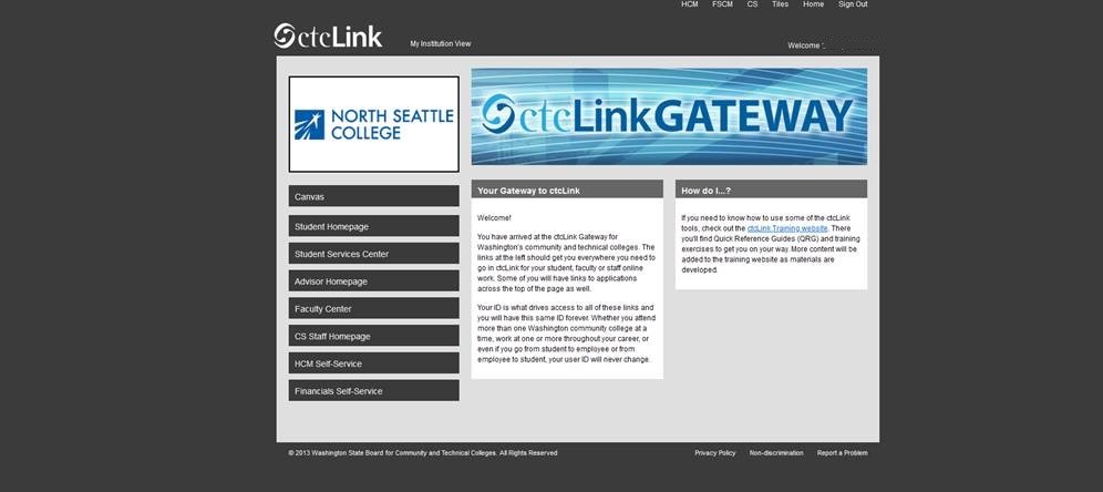 ctcLink login page