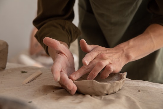 Hand building in clay